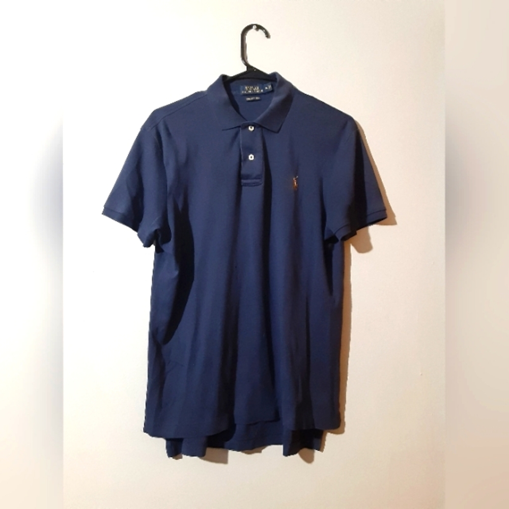 Polo Ralph Lauren Deep Blue Polo Shirt Pima Soft Cotton Short Sleeve Men's M